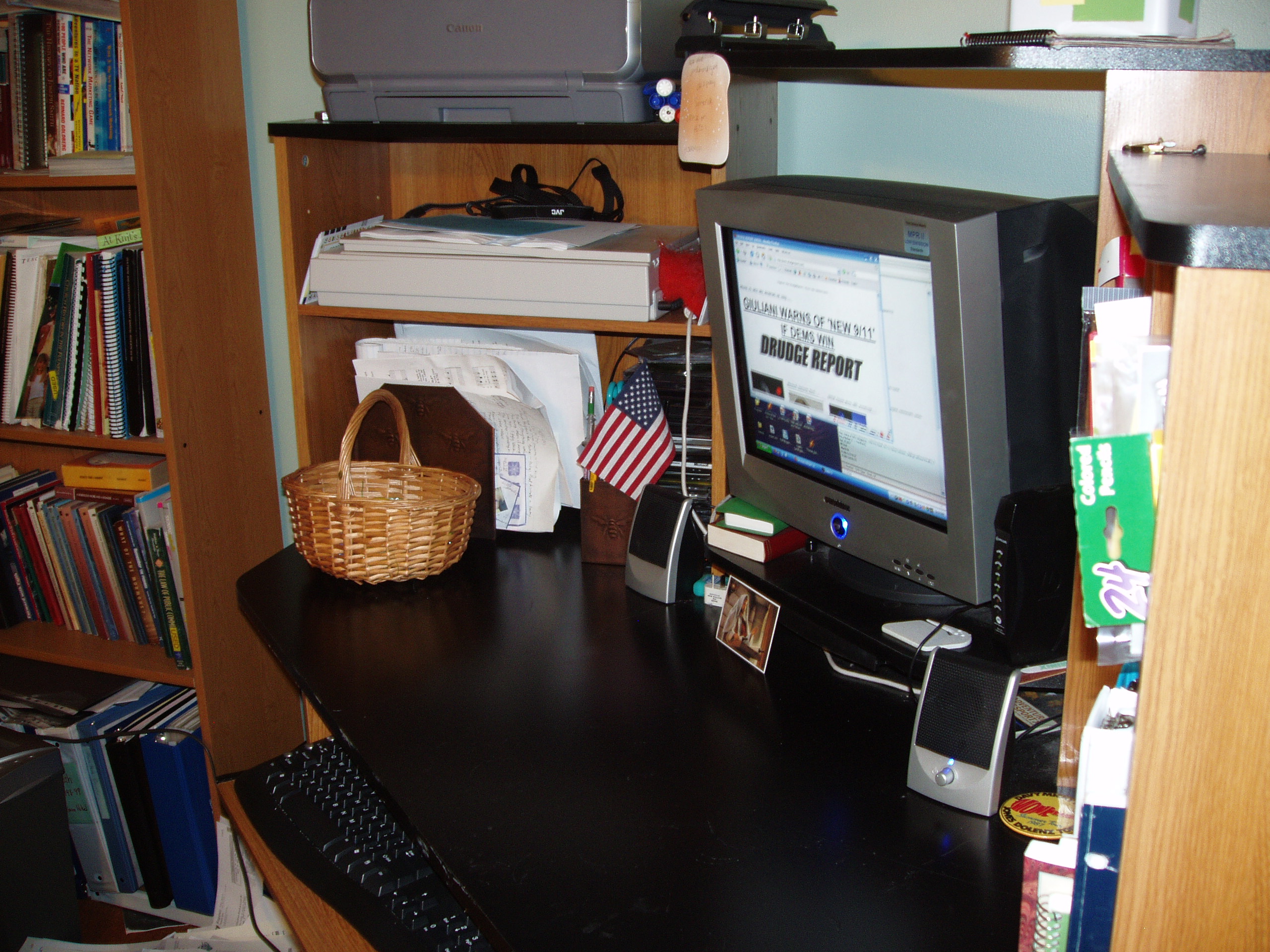 My desk, one of the rare times it was clean. I work at home.