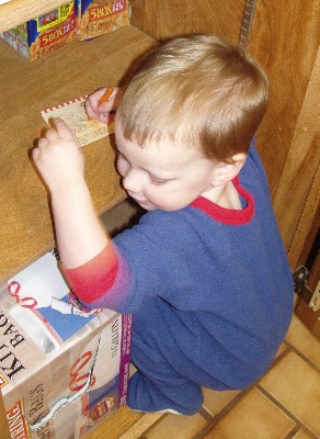 Hayden in his primary office, the pantry