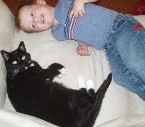 Hayden and his best friend, Whiskers