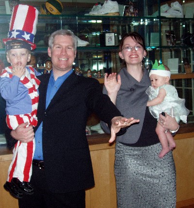 halloween costumes: uncle sam, John McCain, Sarah Palin, lady liberty