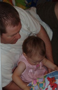 daddy reading to rachel